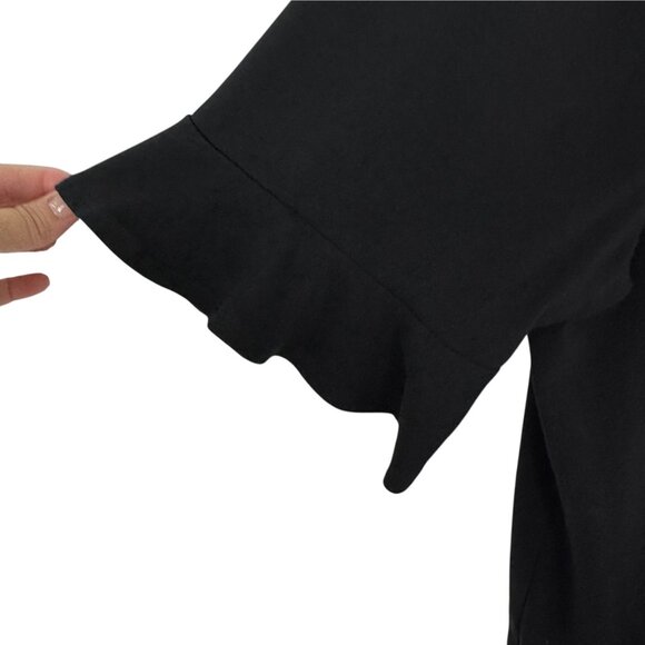 Chico's Black Knit Pull Over Midi Dress Pockets Snaps Chico's Size 3 US Size XL - Picture 4 of 11